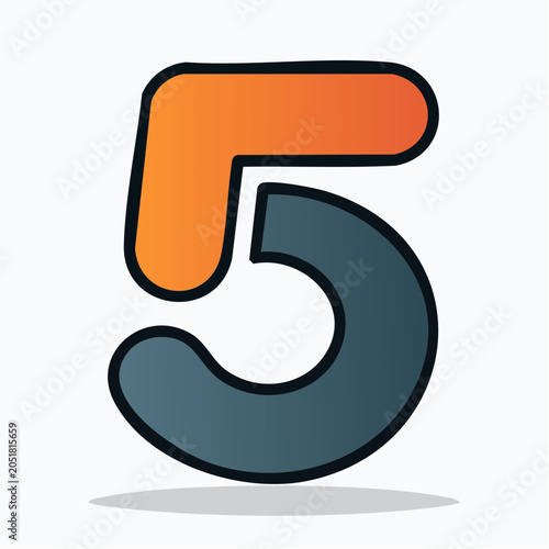 Stylized Number 5 Icon