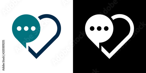 Photography Chat Logo Designs with Heart & Love Shapes