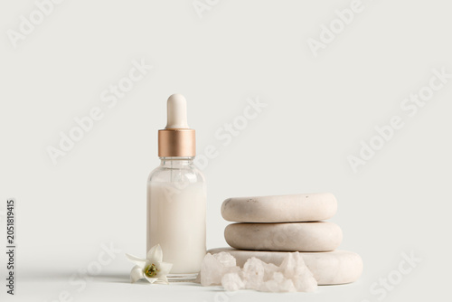 Composition with bottle of ...