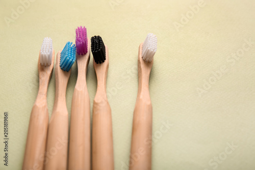 Different wooden toothbrush...