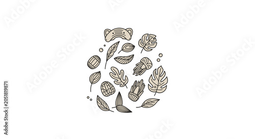 Slika na platnu Simple line art drawing of a classic acoustic guitar on white background