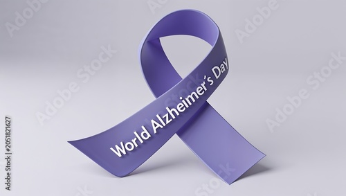 Purple awareness ribbon for world alzheimers day