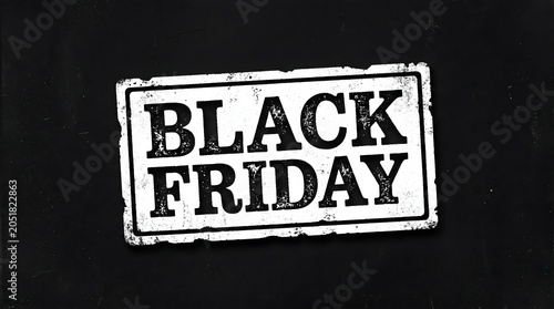Grunge Style Black Friday Rubber Stamp Graphic on Textured Dark Background for Retail Sales Promotion and Marketing Campaigns
