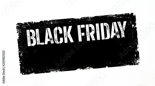 Grungy Black Friday stamp banner for retail sale promotion and seasonal holiday shopping discounts on white background