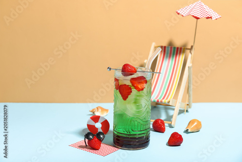 Glass of tasty cocktail wit...