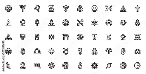 Canvas Print Esoteric icon set