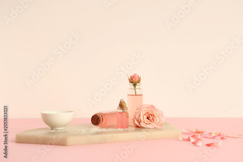 Composition with bottles of...