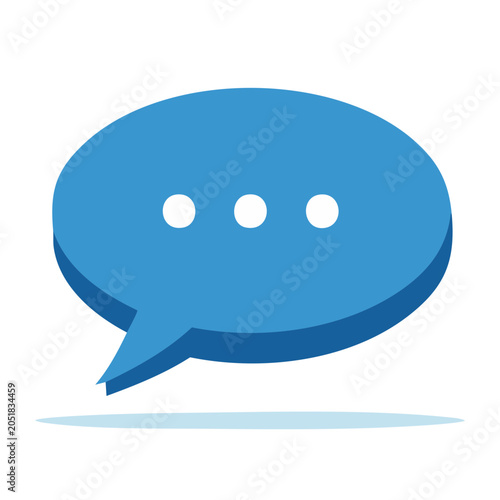 Blue speech bubble with ellipsis