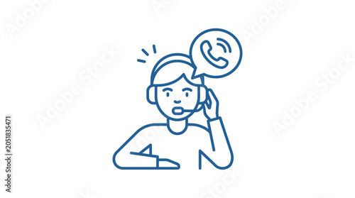 Slika na platnu Man talking on the telephone.