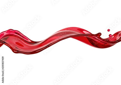 Red liquid splash isolated on white background
