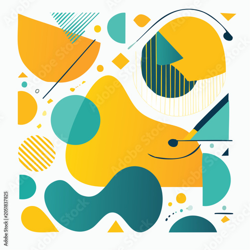 Abstract Geometric Shapes with Gradient Colors