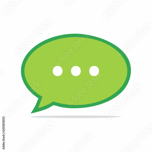 Green Speech Bubble with Ellipsis