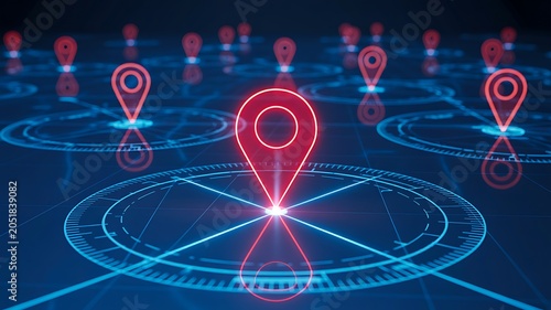 Digital location tracking system with navigation pins and smart network