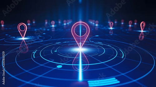 Digital location tracking system with navigation pins and smart network