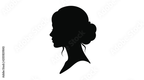 Silhouette of woman with earrings.