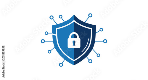 Cuadro en lienzo Shield with Lock Icon Protection.
