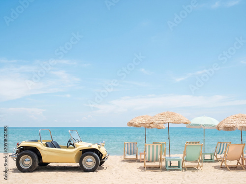 tropical beach with palm trees