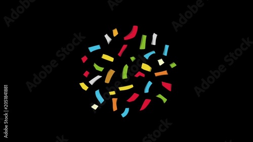2D Animated Confetti Burst with Colorful Particles for Fiesta Celebration