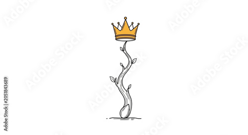 Crown on twisted metal stem.