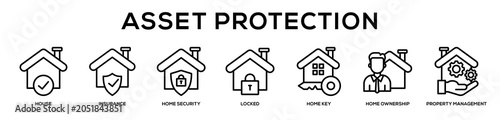 Asset Protection web banner icon illustration concept