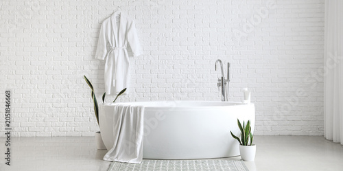 Interior of light bathroom ...