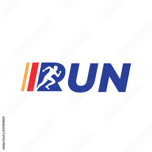 Running Marathon Logo Icon Design Illustration, Runner Athlete Silhouette