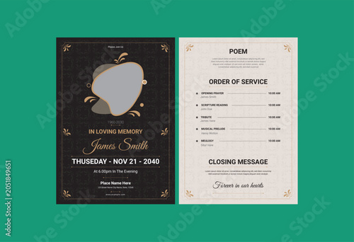 Photography Funeral program Design
