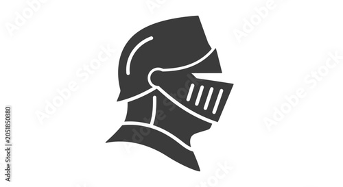 Schilderij op canvas Medieval Knight Helmet Illustration Design.