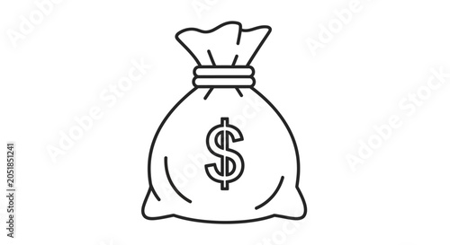 Картината върху платно Money bag with dollar sign symbol.