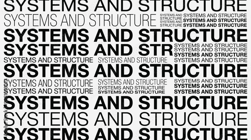 Obraz premium Systems and Structure word cloud typographic background.