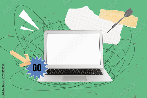 Laptop with blank screen an...