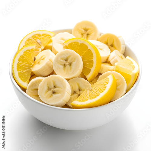 Fresh sliced banana pieces on a plate
