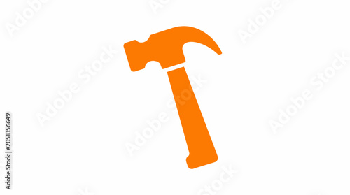 Orange hammer tool for construction work.