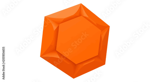 Orange Hexagon Shaped Object Closeup.