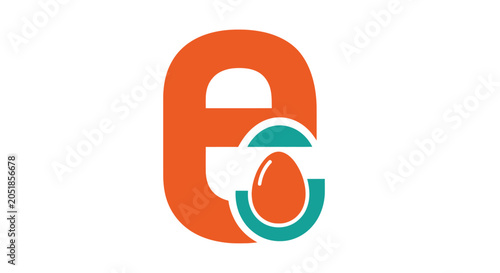 Orange Lock Icon Security Symbol.
