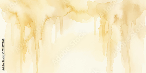 Obraz na plátně Abstract watercolor dripping effect in warm sepia tones, evoking a sense of gentle rain or flowing liquid with organic, fluid shapes and a light, airy atmosphere