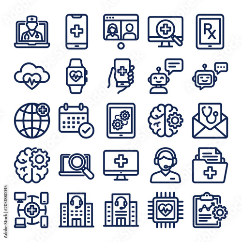 Medical Health Care Icons Set.