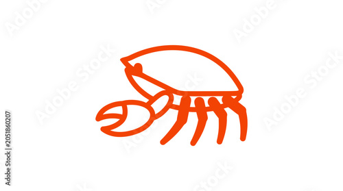 Foto Crab Side View Orange Color.