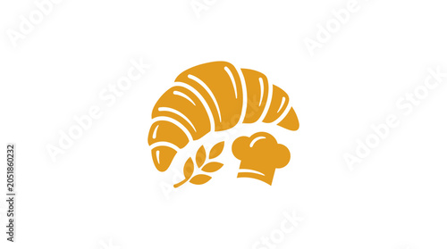 Фотография Croissant Pastry Baked Food Icon.