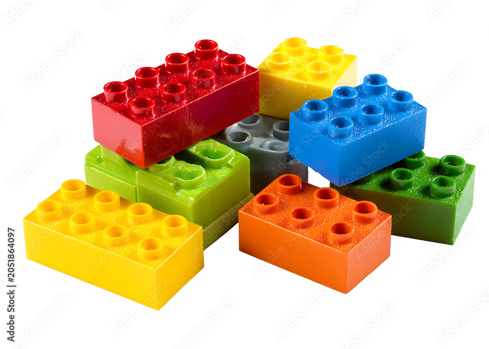 Fototapeta premium Creative Playtime with LEGO Bricks on White Background