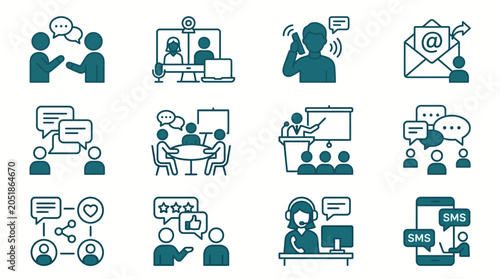 Fotografia People Communicating with Speech Bubbles.
