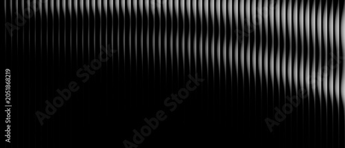 Tableau sur toile Abstract monochrome background featuring vertical wavy lines creating dynamic fl