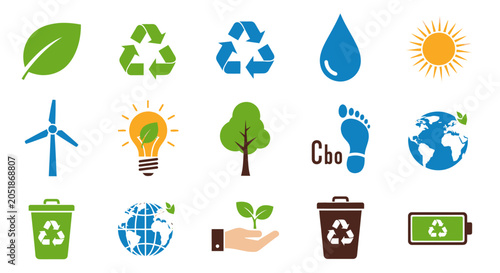 Eco Friendly Icons and Symbols.
