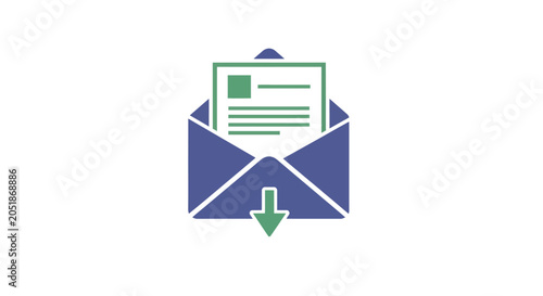 Fotografija Email icon with document inside.