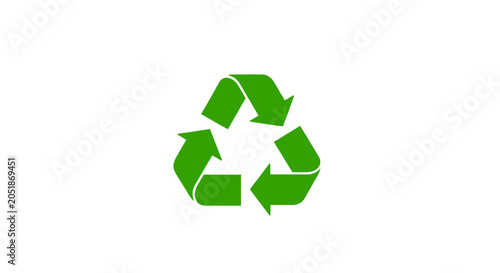 Obraz na plátně Green recycling symbol with arrows.