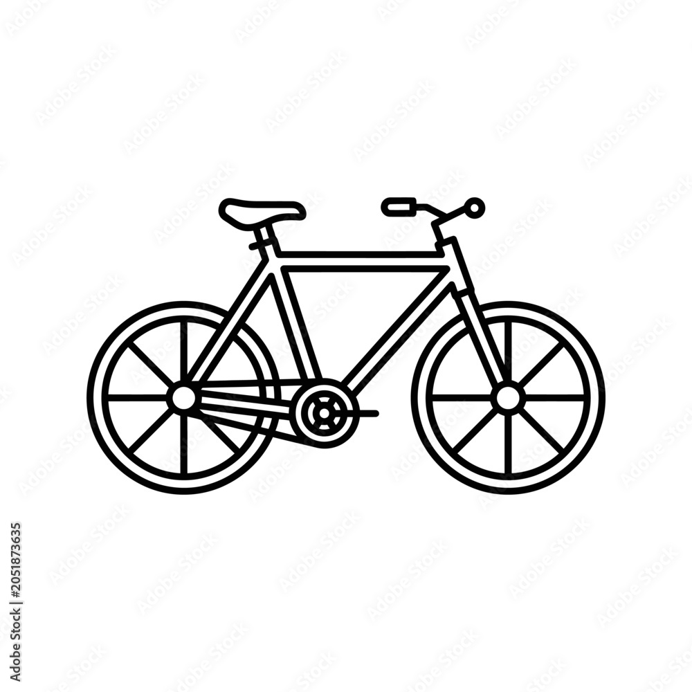Obraz premium High-detail road bike line art icon.