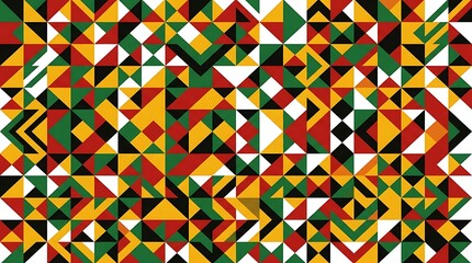 African Inspired Geometric Pattern in Pan-African Colors
