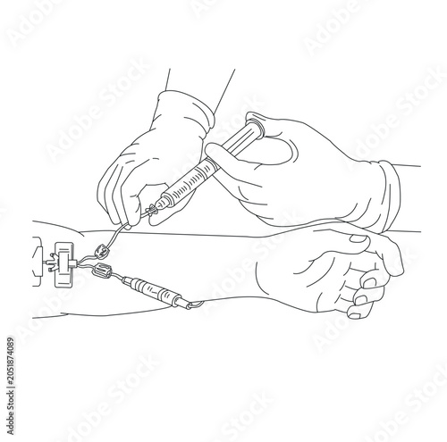 Close-up of Hands Drawing with Pencil on Paper, Outline Sketch