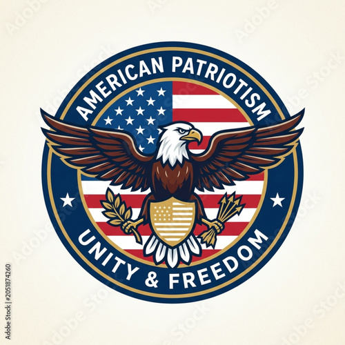 Billede på lærred American patriotism symbol with eagle