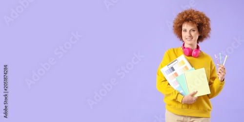 Smiling young woman with cu...